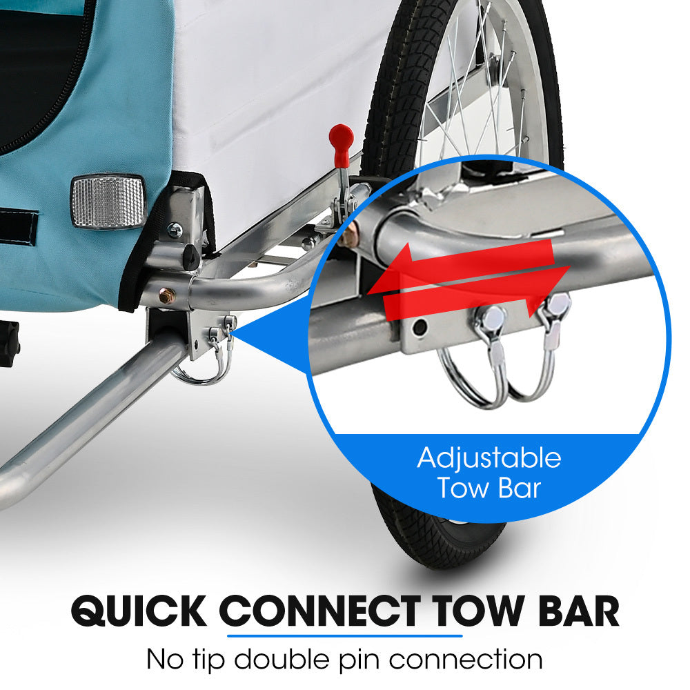 TAG-ALONG Pet & Cargo Jogger Bike Trailer, Pull Behind Bicycle Trailer Carrier Stroller, Blue