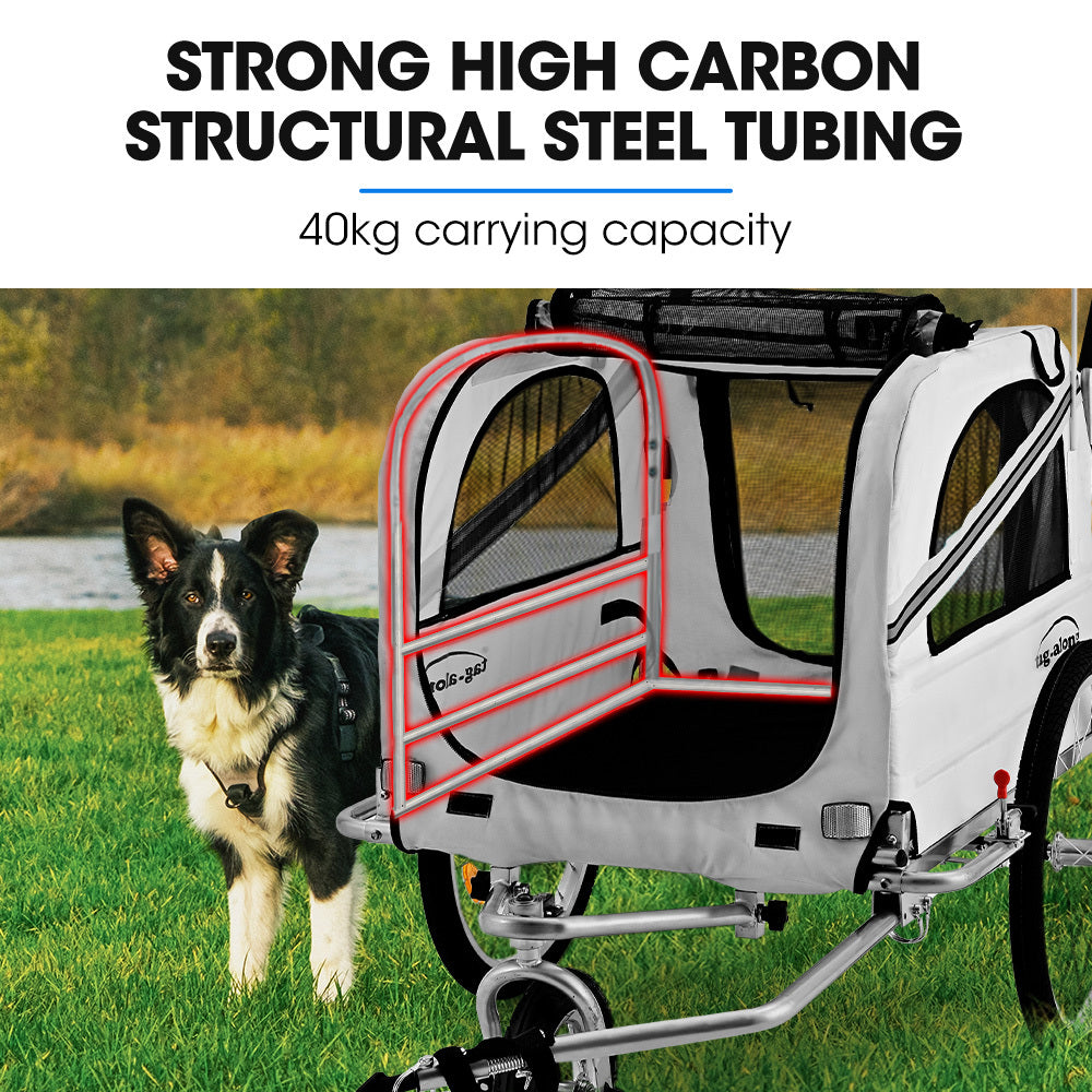 TAG-ALONG Pet & Cargo Jogger Bike Trailer, Pull Behind Bicycle Trailer Carrier Stroller, Grey