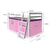 Kingston Slumber Wooden Kids Single Loft Bed Frame - Hiding Space Underneath with Interchangeable Pink and Blue Curtains