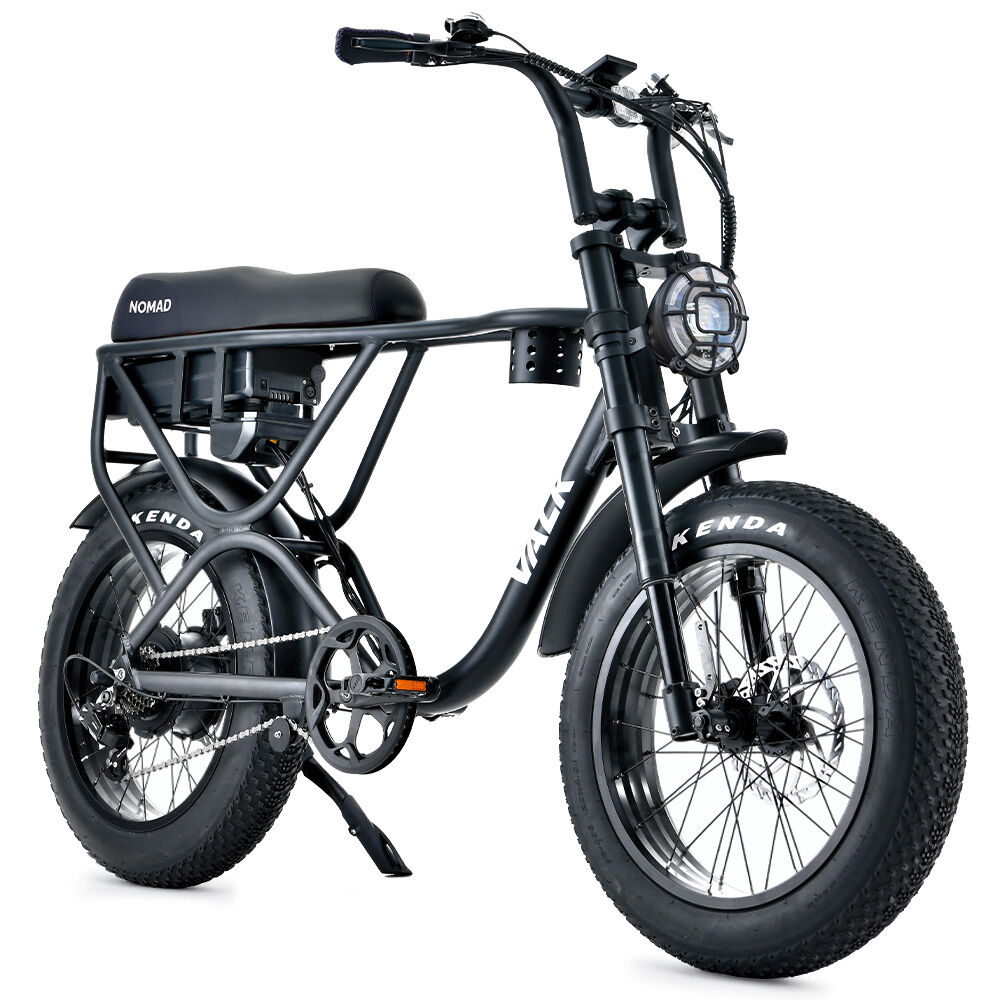 VALK Nomad Electric Fat Tyre Bike, 500W, 45km/hr, Throttle ebike, Disc Brakes, Shimano 7 spd, 20x4&quot; Kenda Tyres, Suspension, Black