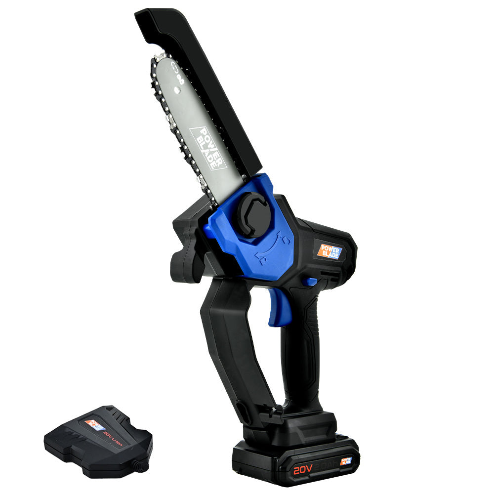 POWERBLADE SW6 20V Cordless Mini Chainsaw Kit, Electric Tree Pruner with Battery &amp; Fast Charger