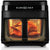 EUROCHEF 6.5L Air Fryer, Electric Digital Airfryer with Glass Container, Black