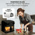 EUROCHEF 6.5L Air Fryer, Electric Digital Airfryer with Glass Container, Black