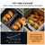 EuroChef 9L Dual Zone Air Fryer, Electric Digital Airfryer Twin Drawers, Black/Silver