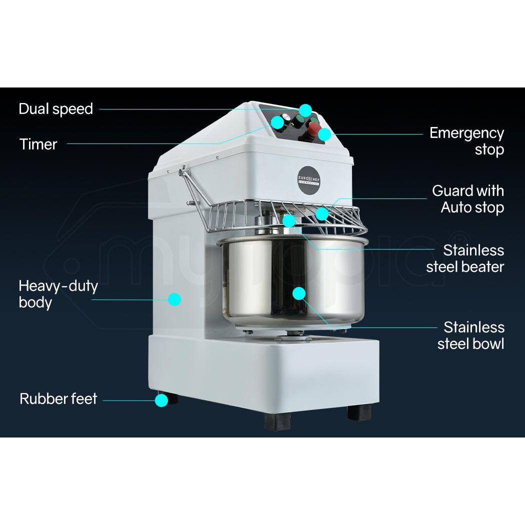EUROCHEF 20L Spiral Dough Mixer Commercial Machine Bakery Kneader Litre Small