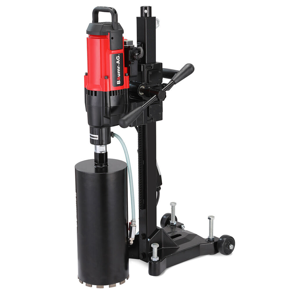 BAUMR-AG 3200W 280mm Wet/Dry Core Drill w/ Wheeled Stand &amp; 127mm Bit Combo, for Concrete Coring Hole Drilling