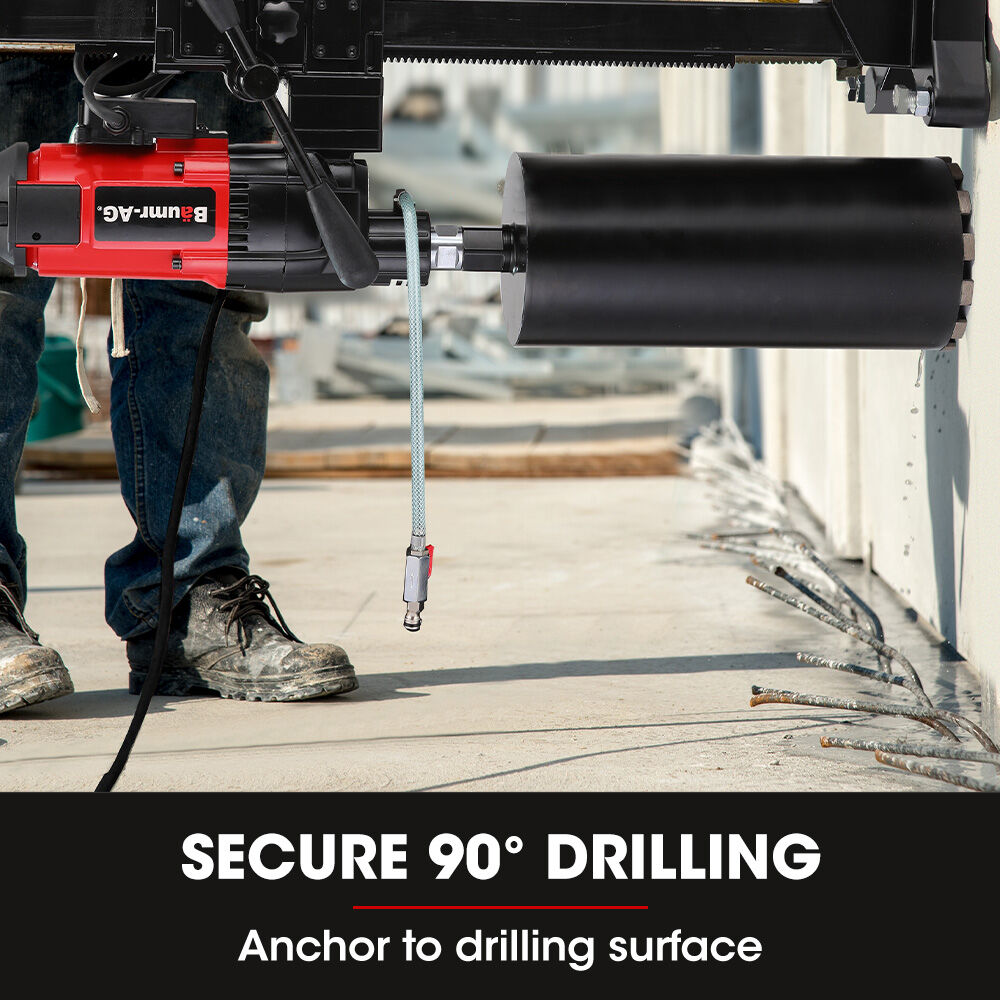 BAUMR-AG 3200W 280mm Wet/Dry Core Drill w/ Wheeled Stand & 127mm Bit Combo, for Concrete Coring Hole Drilling