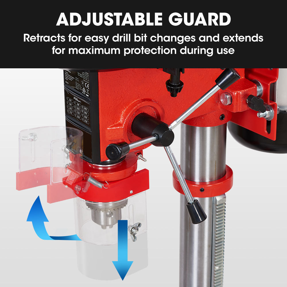 Baumr-AG DP15 600W 10" Pedestal Bench Drill Press, 12 Speeds, 16mm Chuck (DP15 II)