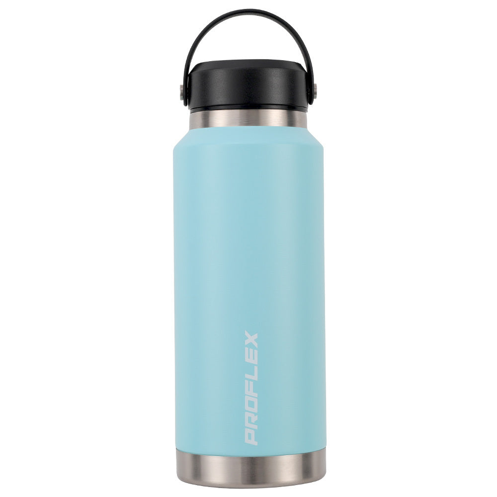 PROFLEX 1L Double Wall Insulated Stainless Steel Water Bottle, Drink Jug with Handle, Seafoam Green