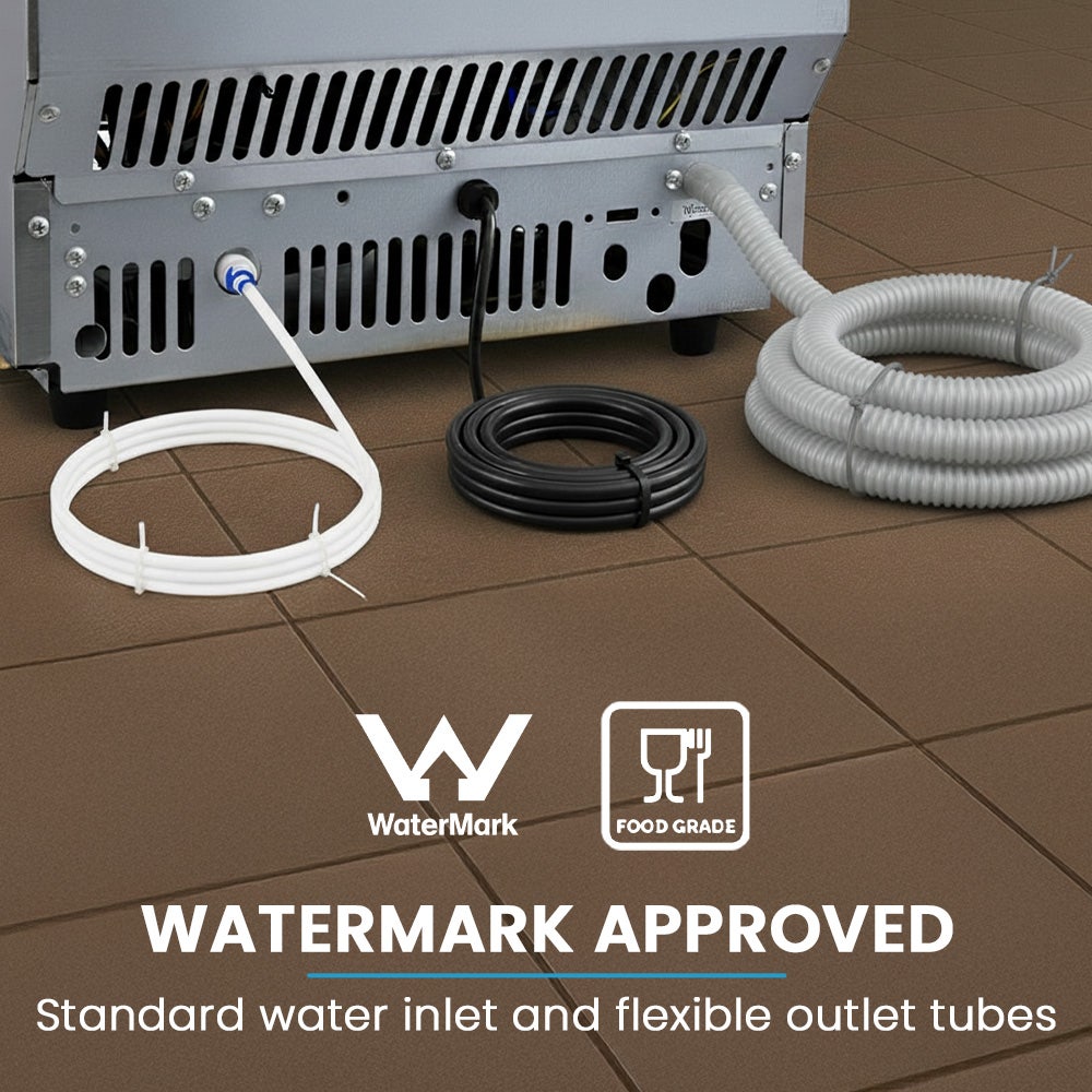 POLYCOOL Commercial Ice Maker Machine, up to 45kg/24hr, Timer & Self Cleaning Programs