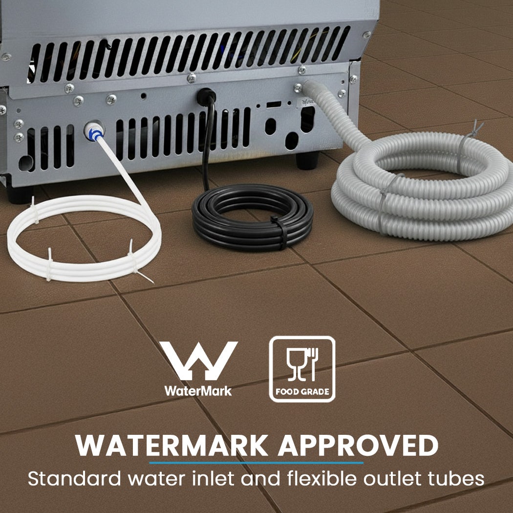 POLYCOOL Commercial Ice Maker Machine, up to 60kg/24hr, Timer & Self Cleaning Programs