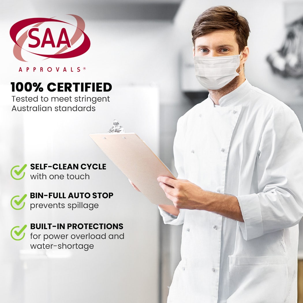 POLYCOOL Commercial Ice Maker Machine, up to 60kg/24hr, Timer & Self Cleaning Programs