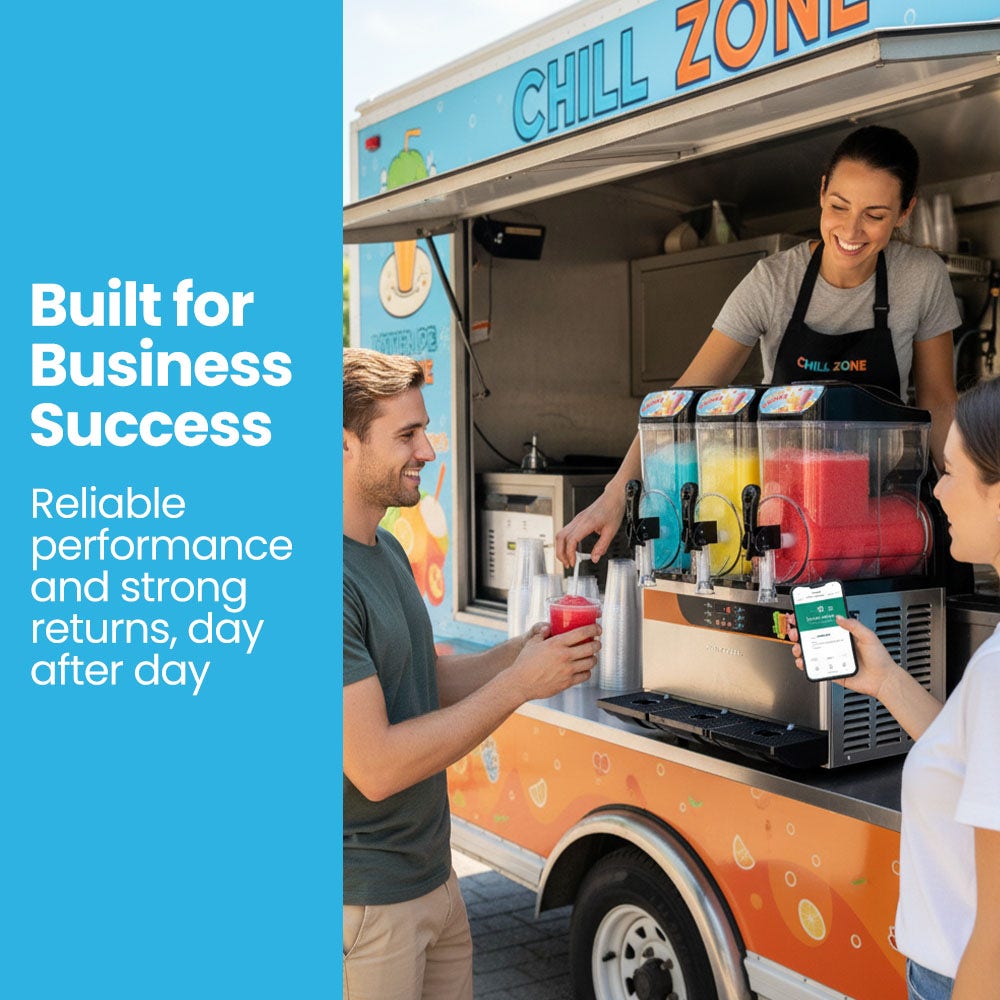 POLYCOOL 36L Triple Tank Commercial Slush Machine, Digital Control Panel, SAA Approved, Juice and Frozen Slushy Maker