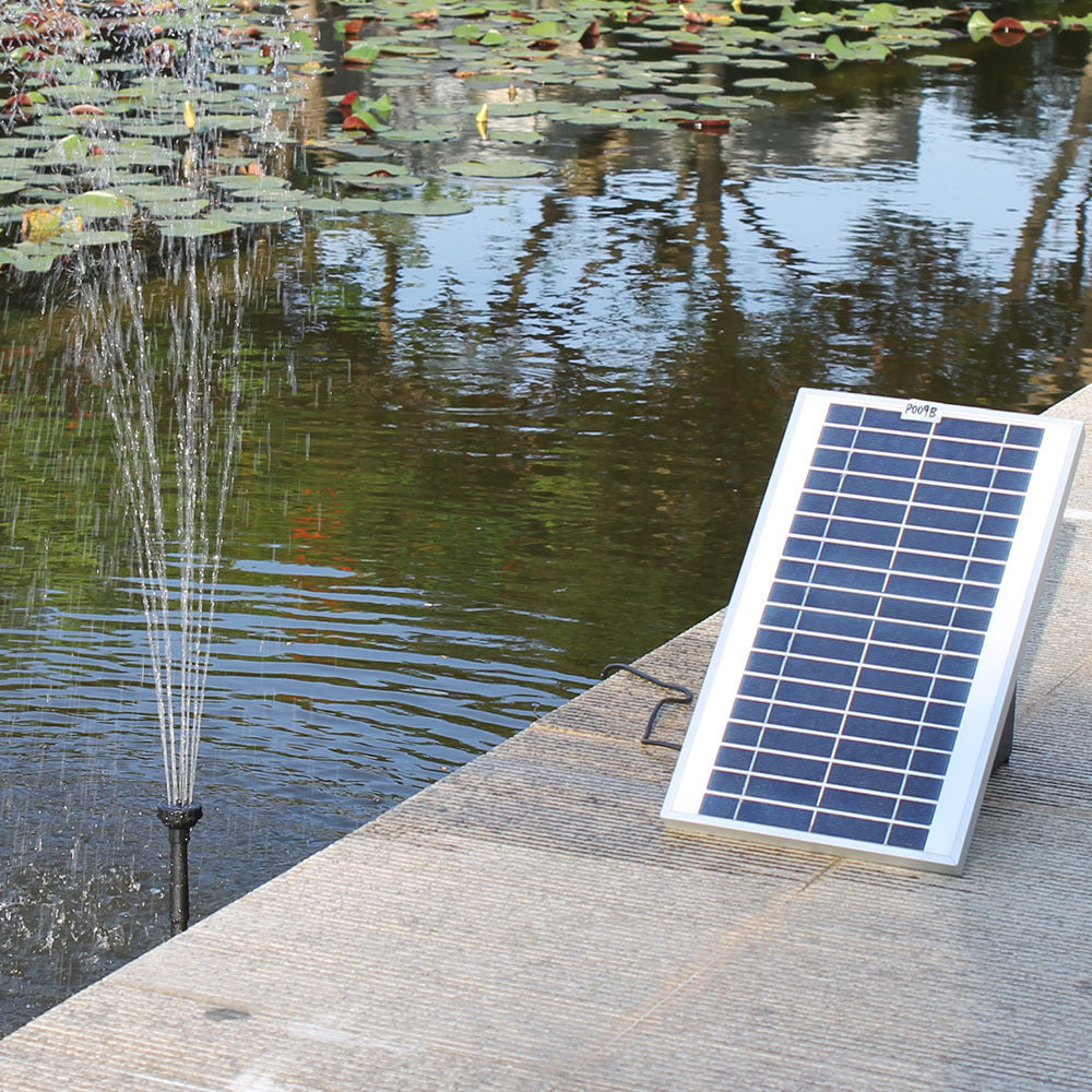 Protege Water Feature Fountain Pond Pump, w/ Solar Panel, Lithium Battery, Remote Control, Nozzle kit