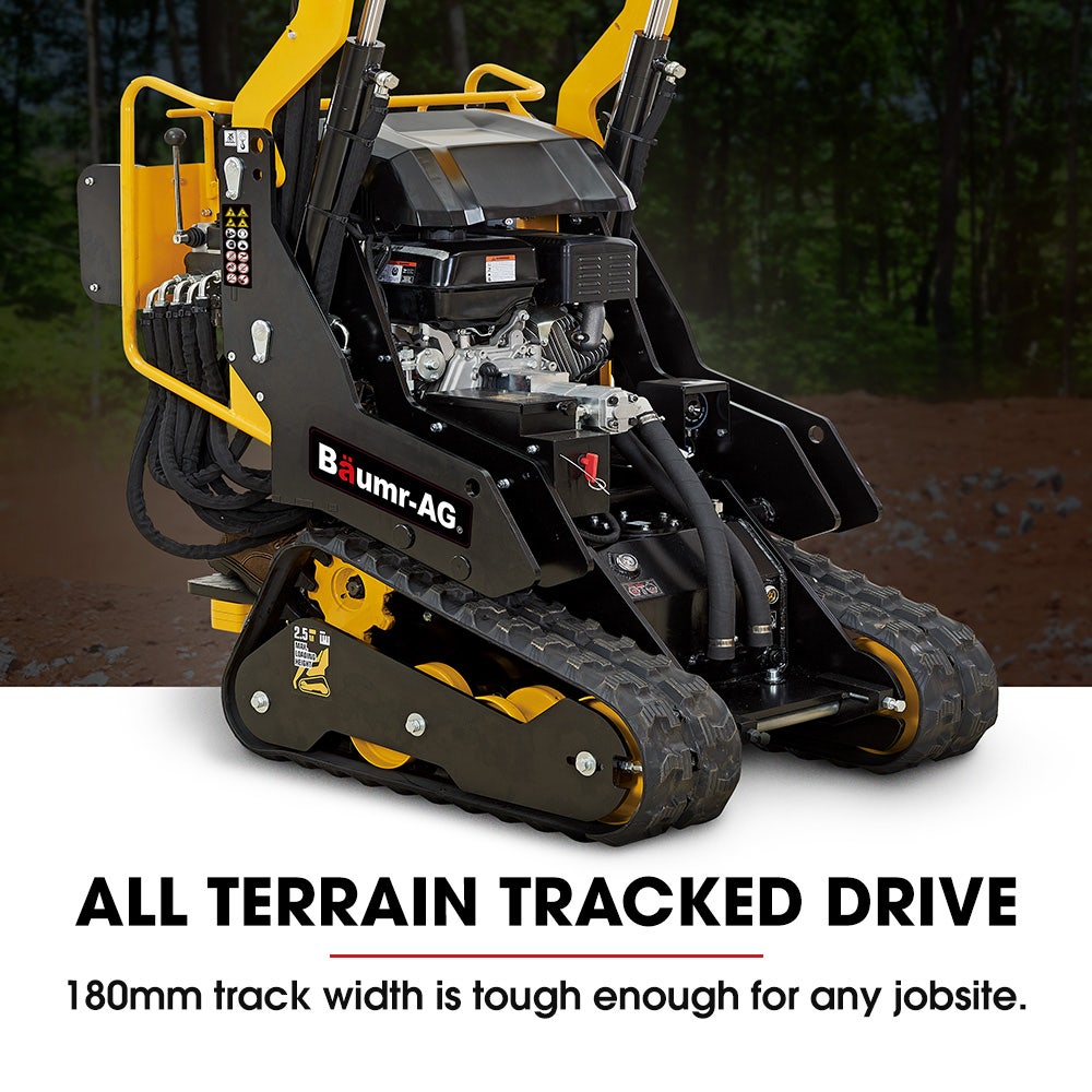 BAUMR-AG BSR5000 Mini Loader Skid Steer, with Bucket, 10hp OHV 4-Stroke Petrol Engine, 200kg Rated Operating Capacity