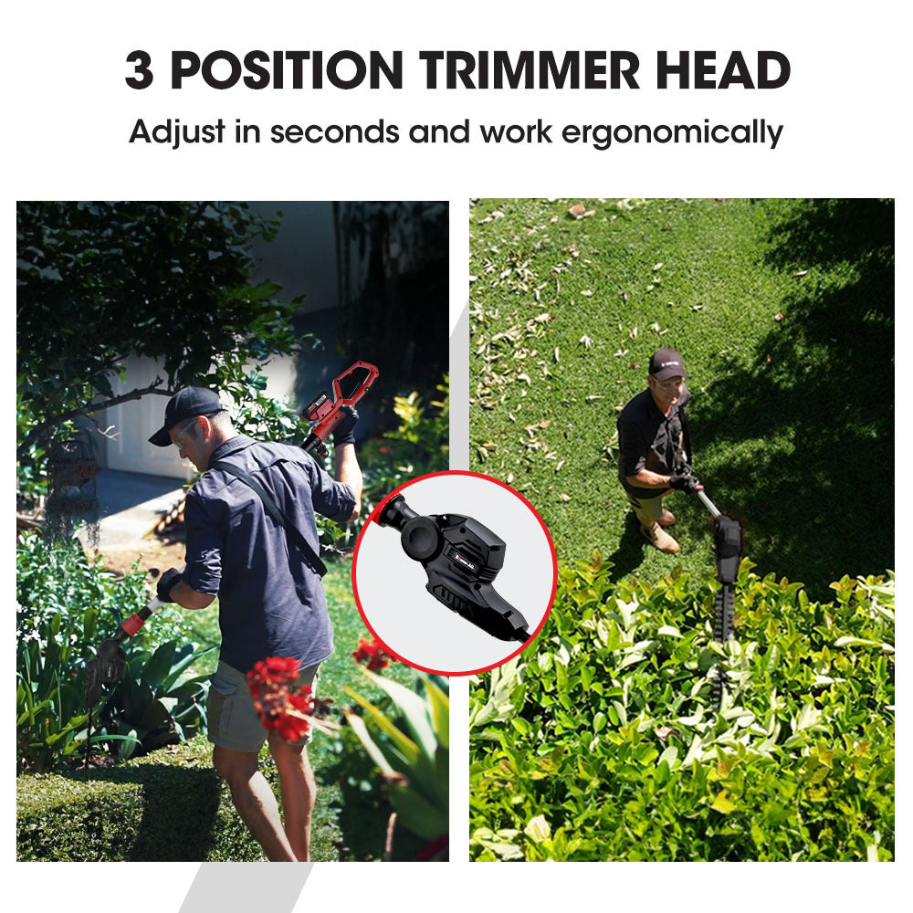 BAUMR-AG 20V SYNC Cordless Pole Saw & Hedge Trimmer Combo, 8 inch Chainsaw Pruner, Telescopic Handle, with Battery and Charger Kit