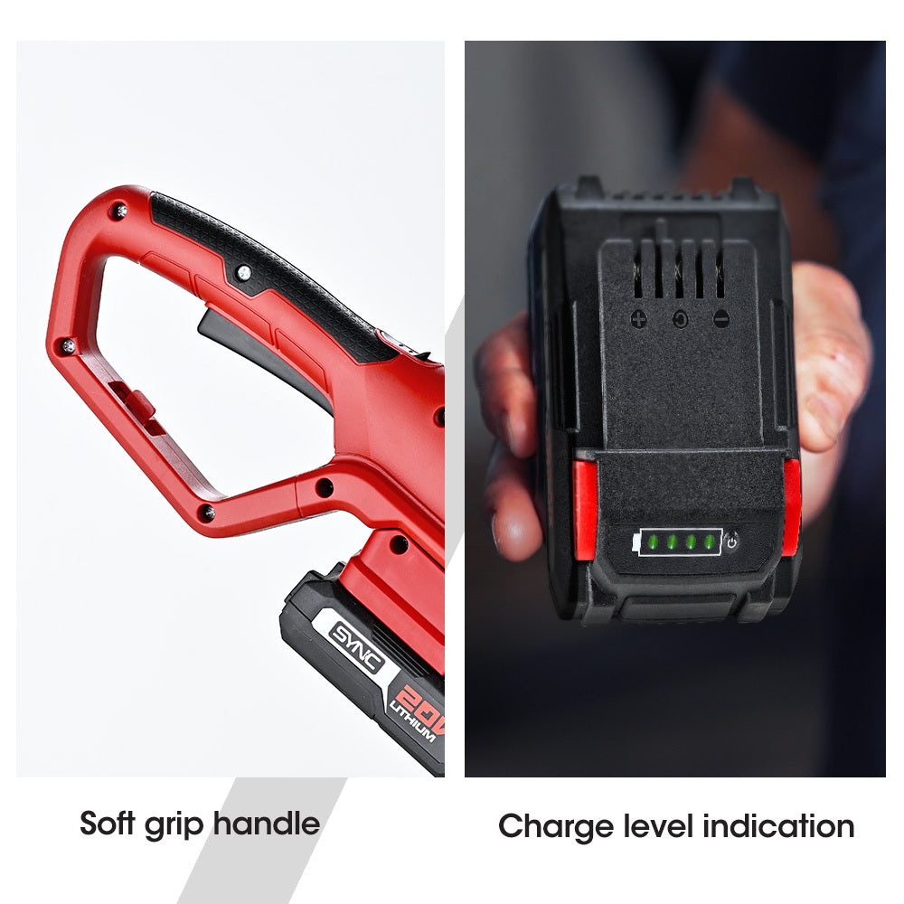 BAUMR-AG 20V SYNC Cordless Pole Saw & Hedge Trimmer Combo, 8 inch Chainsaw Pruner, Telescopic Handle, with Battery and Charger Kit