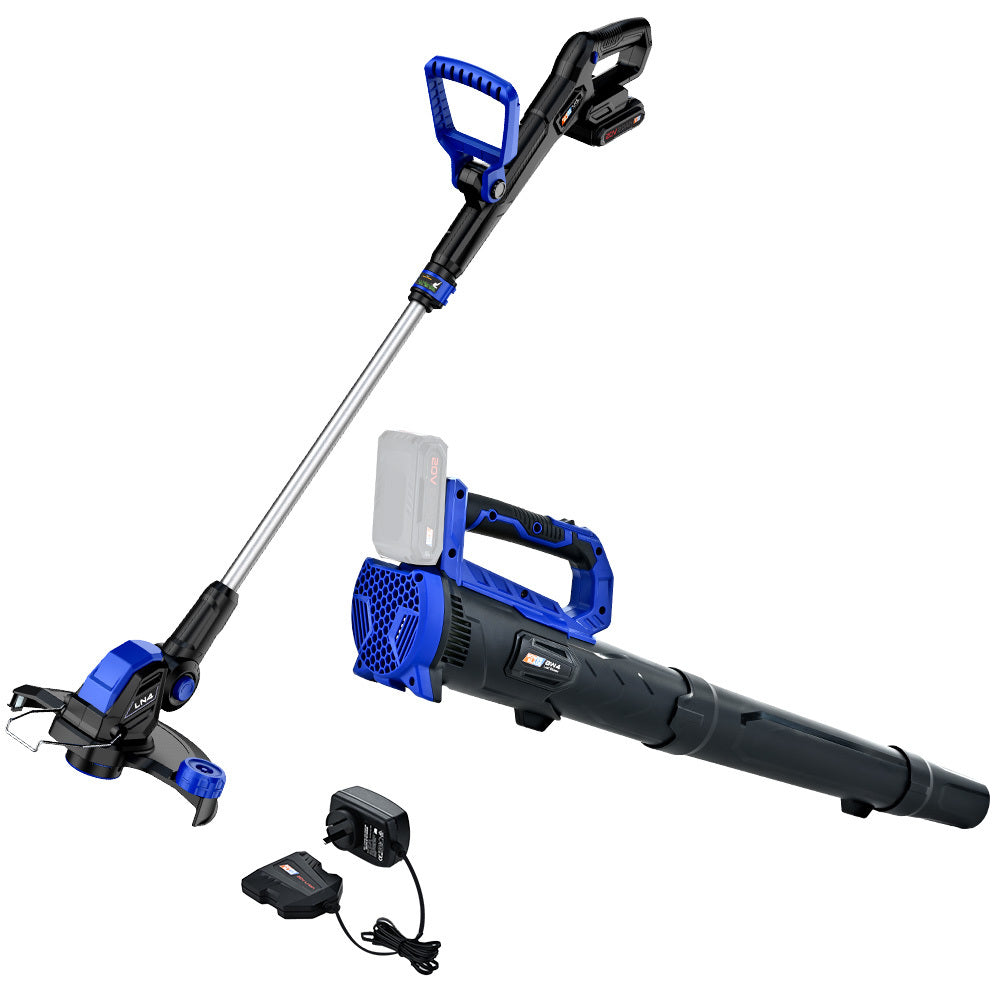 POWERBLADE 20V Leaf Blower &amp; Line Trimmer / Edger Combo, Kit with 4.0Ah Battery &amp; Fast Charger