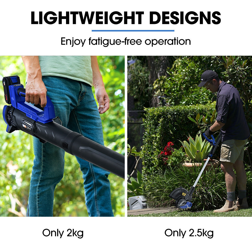 POWERBLADE 20V Leaf Blower & Line Trimmer / Edger Combo, Kit with 4.0Ah Battery & Fast Charger