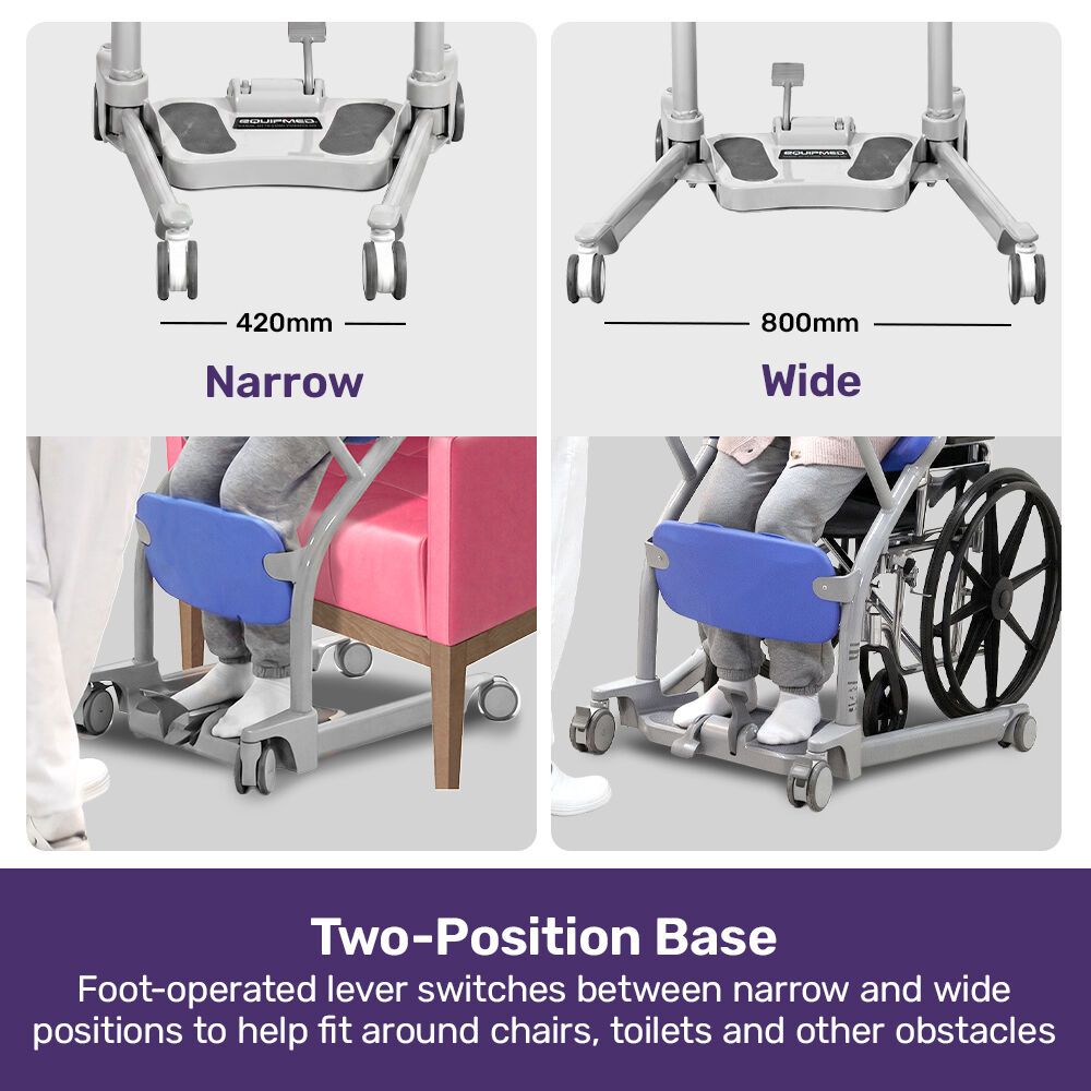 EQUIPMED Manual Sit to Stand Aid Transfer Chair Device, Patient and Elderly Mover