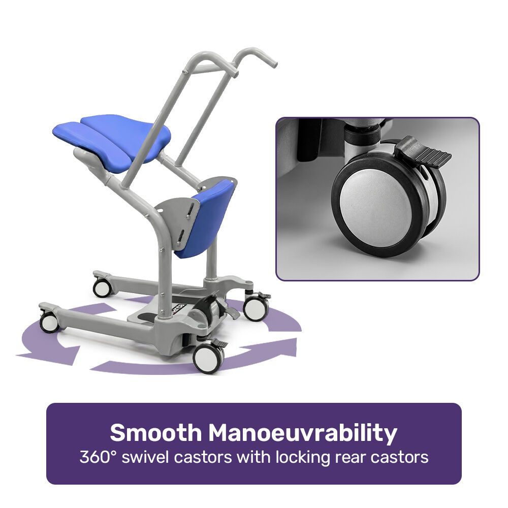 EQUIPMED Manual Sit to Stand Aid Transfer Chair Device, Patient and Elderly Mover