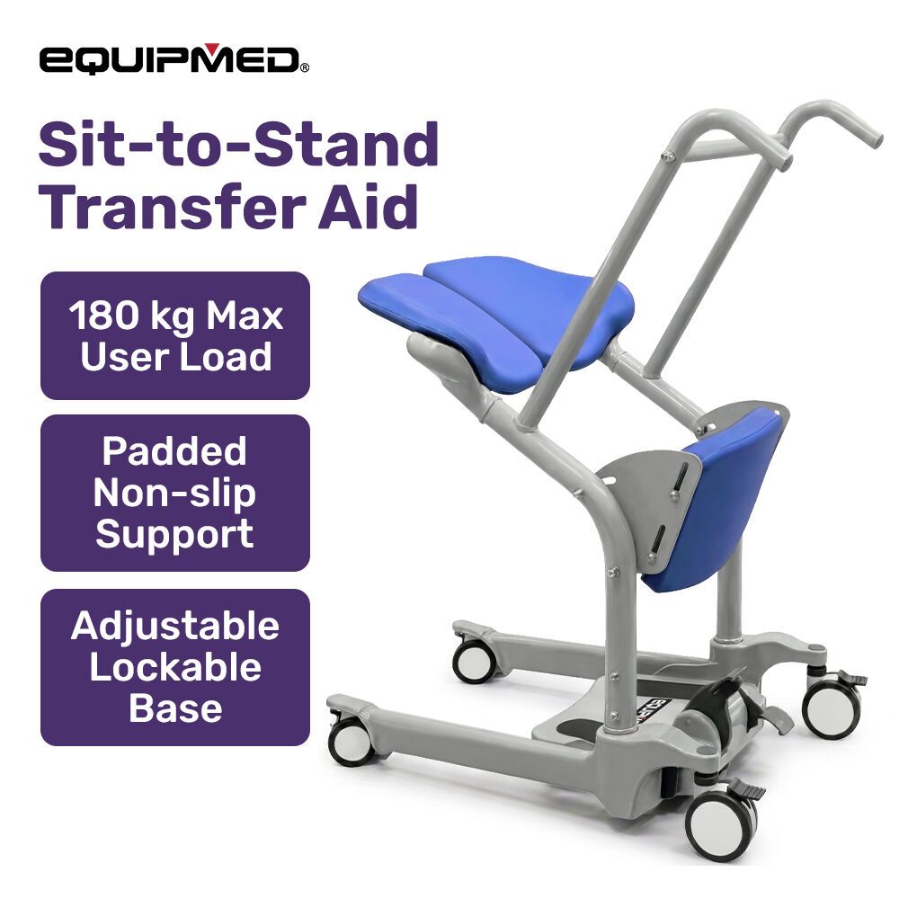 EQUIPMED Manual Sit to Stand Aid Transfer Chair Device, Patient and Elderly Mover