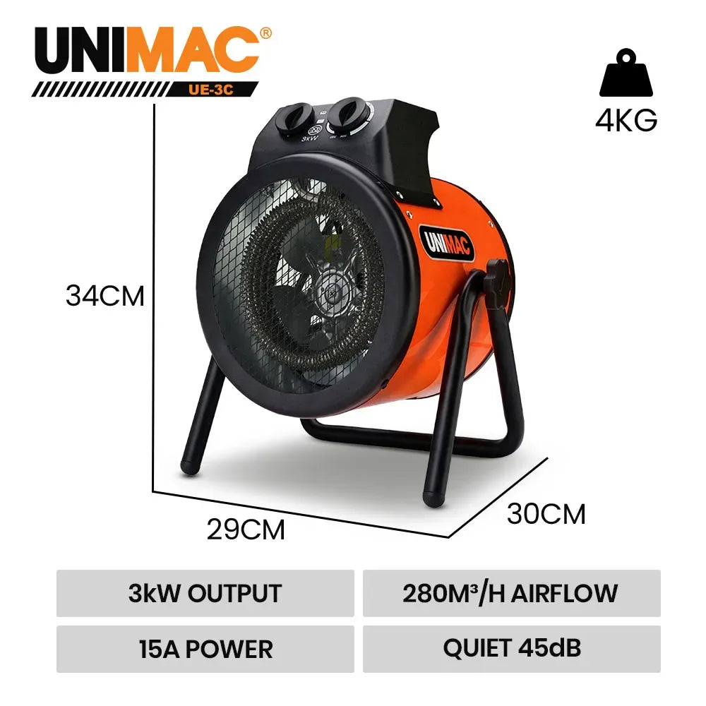 UNIMAC 3kW Electric Space Heater 15A