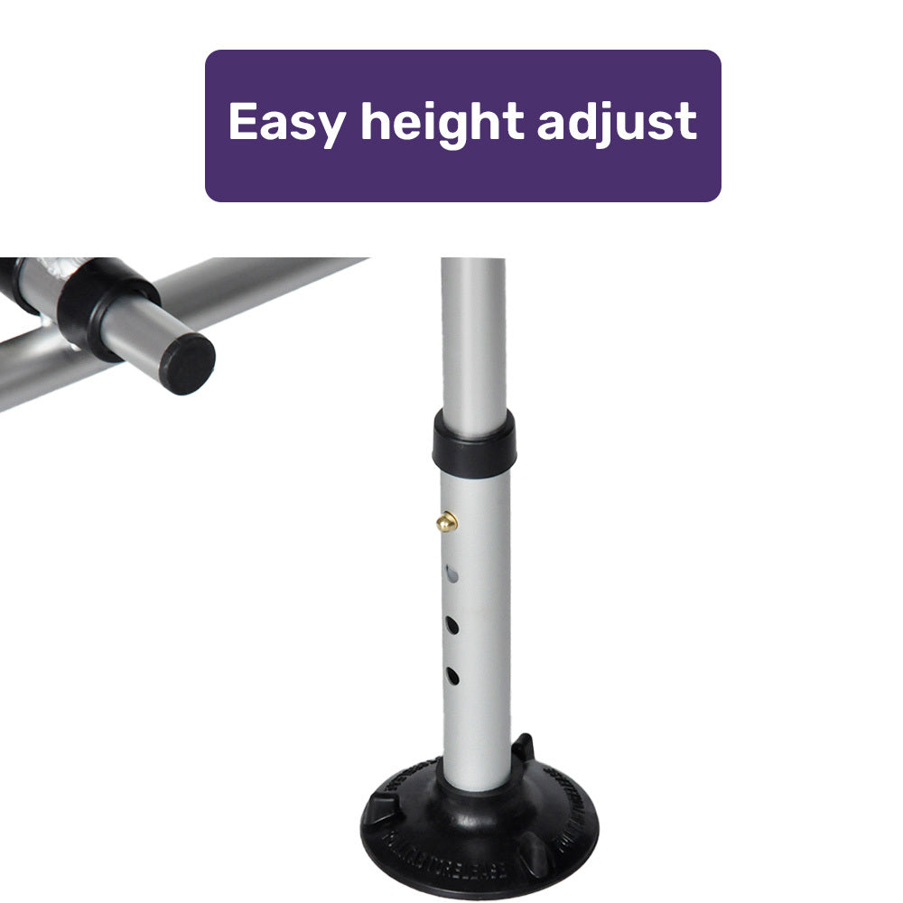 Equipmed Over Toilet Support Frame Safety Grab Rail Aid, 136kg Capacity, Adjustable Height, Non-Slip Feet and Clamps