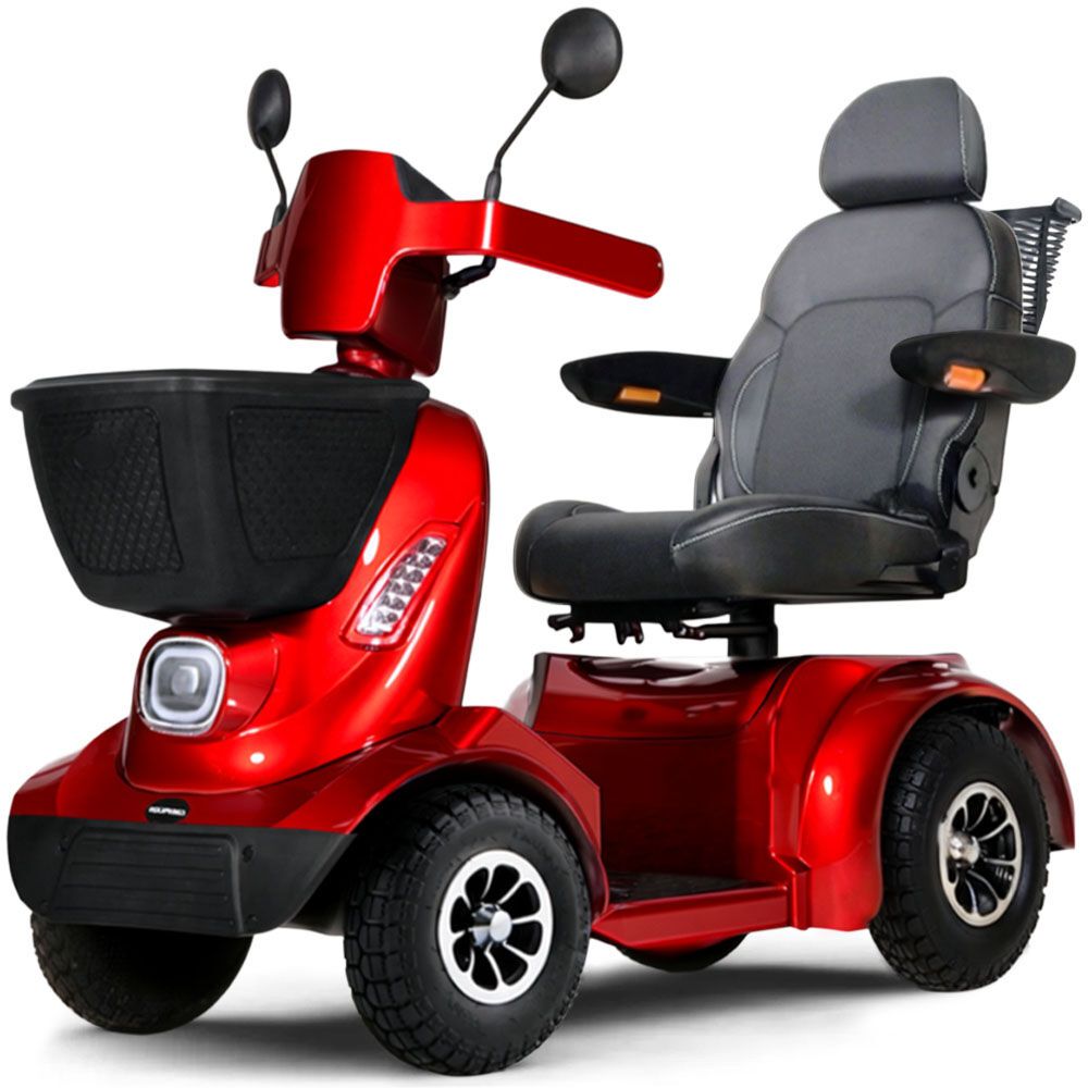 EQUIPMED ComfortCruise Large Mobility Scooter, 15km/h Top Speed, Up to 45km Range, Strong Climbing, 180kg Capacity, Red