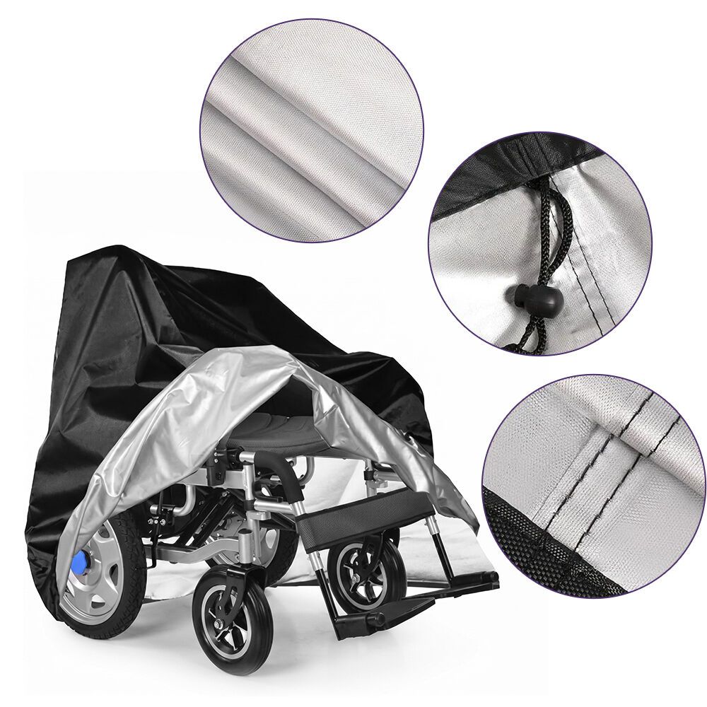 EQUIPMED Large Waterproof Electric Wheelchair Cover, Black