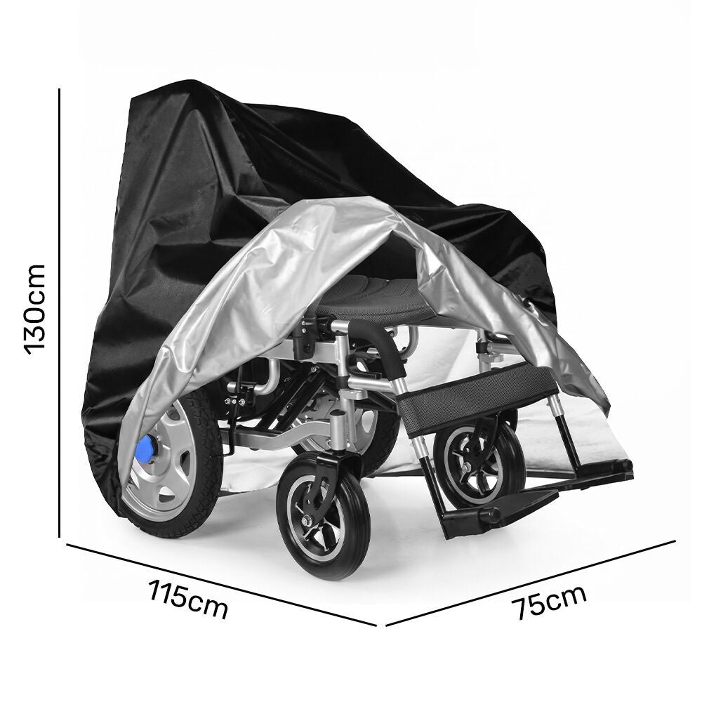 EQUIPMED Large Waterproof Electric Wheelchair Cover, Black