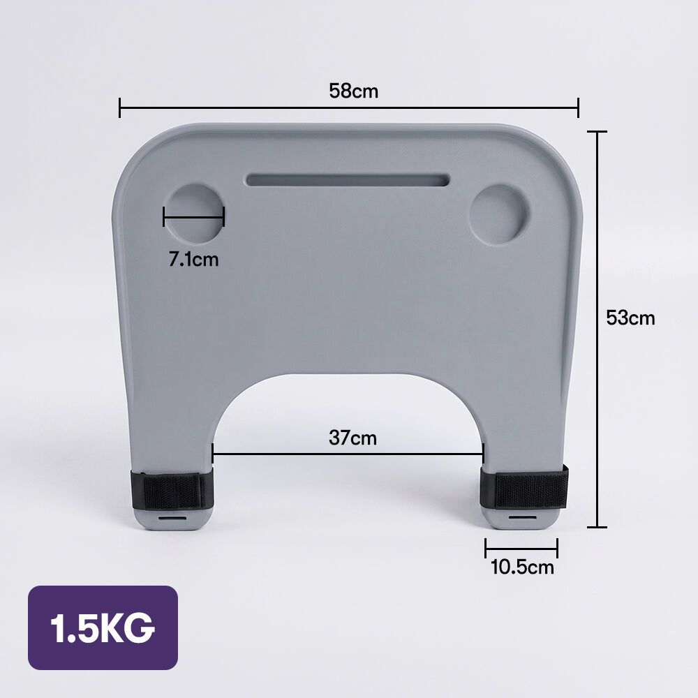 EQUIPMED Wheelchair Lap Tray with Cup Holder & Device Slot, Grey