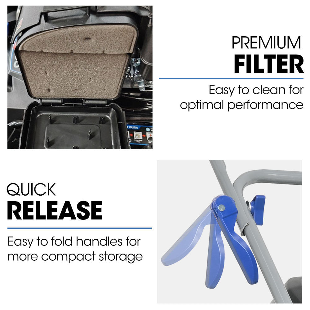 PowerBlade 20" 200cc Self-Propelled Lawn Mower, 7 Height, Steel Deck, Deck Wash Port, OHV 4-Stroke Petrol - VS900