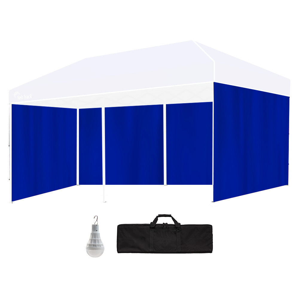 RED TRACK Accessory Pack for 6x3m Navy Blue Gazebo, includes Walls, Wheeled Carry Bag, Rechargeable USB Lamp