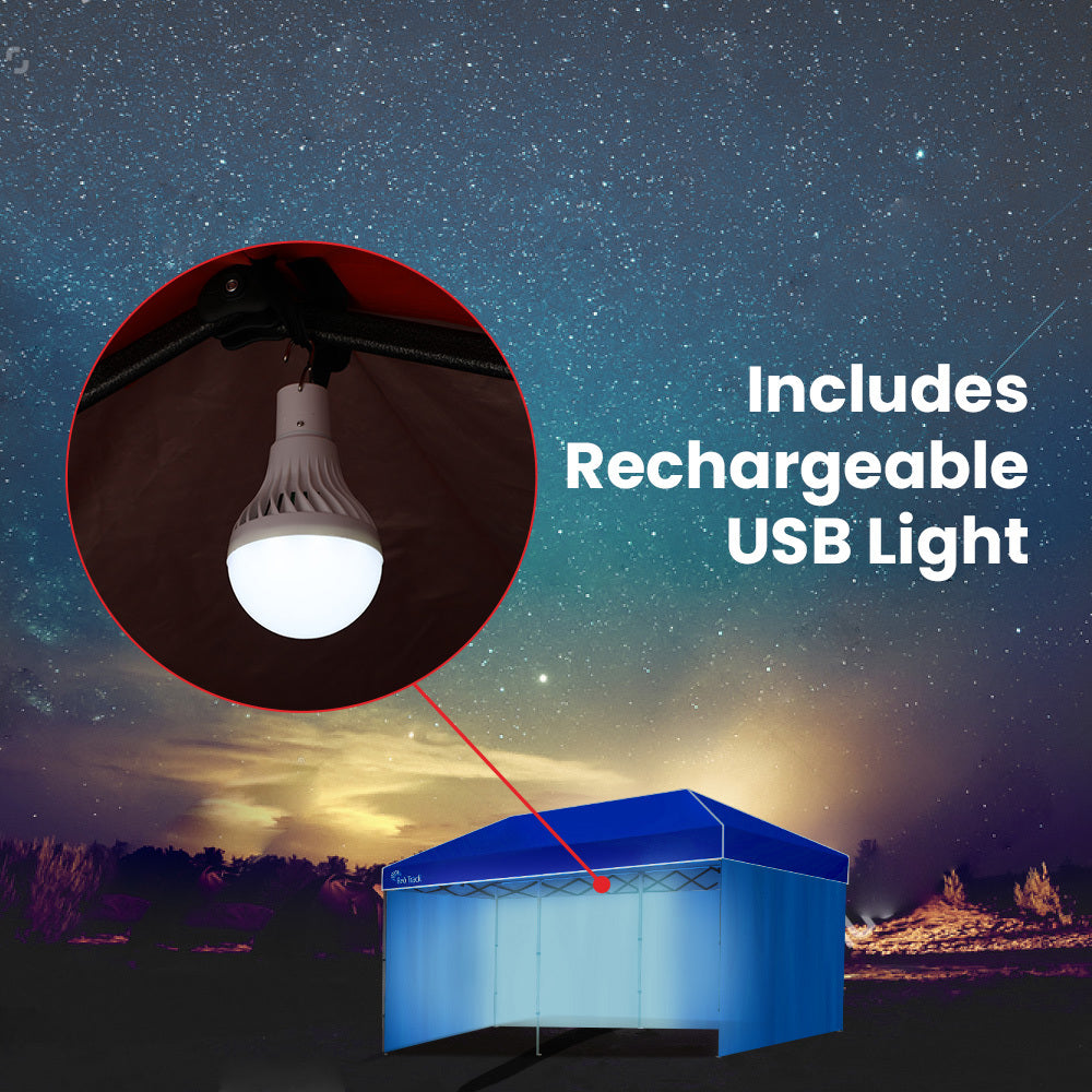 RED TRACK Accessory Pack for 6x3m Blue Gazebo, includes Walls, Wheeled Carry Bag, Rechargeable USB Lamp