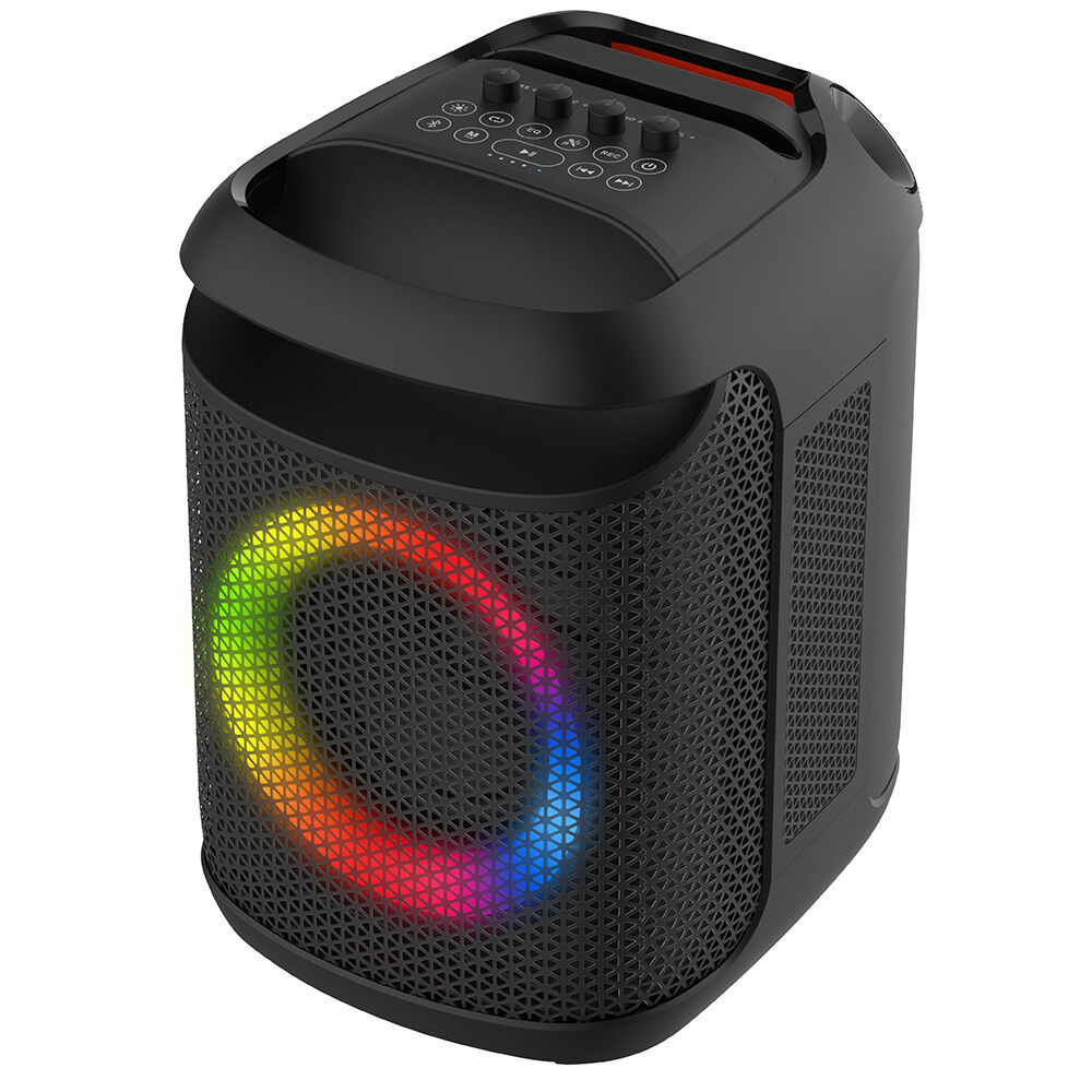 M&amp;B Portable Splash Proof 80W Bluetooth Party Speaker, IPX4, TWS Pairing, Multi-Input, Lithium Battery, RGB, USB Charging