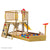 Rovo Kids Boat-Shaped Wooden Sand Pit Tower with Slide and Climbing Wall