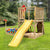 Rovo Kids Boat-Shaped Wooden Sand Pit Tower with Slide and Climbing Wall