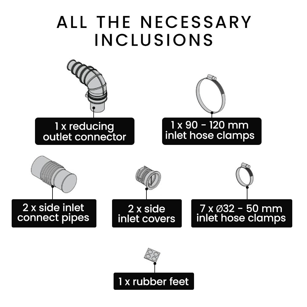 PROTEGE Macerator Pump, with 4 Inlet, for P-Trap Toilet, House, Bathroom, Shower, Sink, Washing Machine