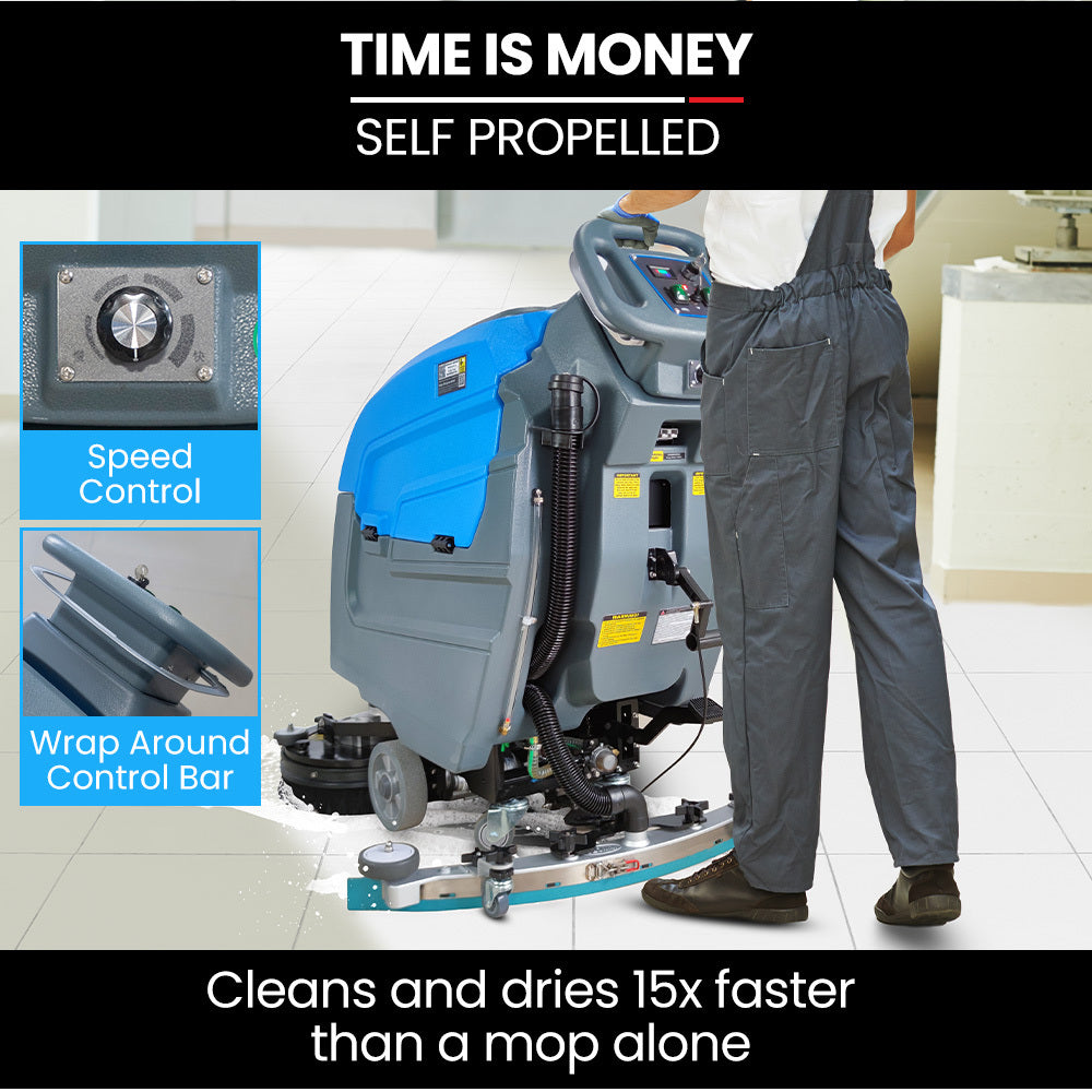 Auch FSP26 Self-Propelled Floor Scrubber & Dryer, 720mm, Battery Powered, Walk Behind, Multi-purpose Commercial Grade Machine