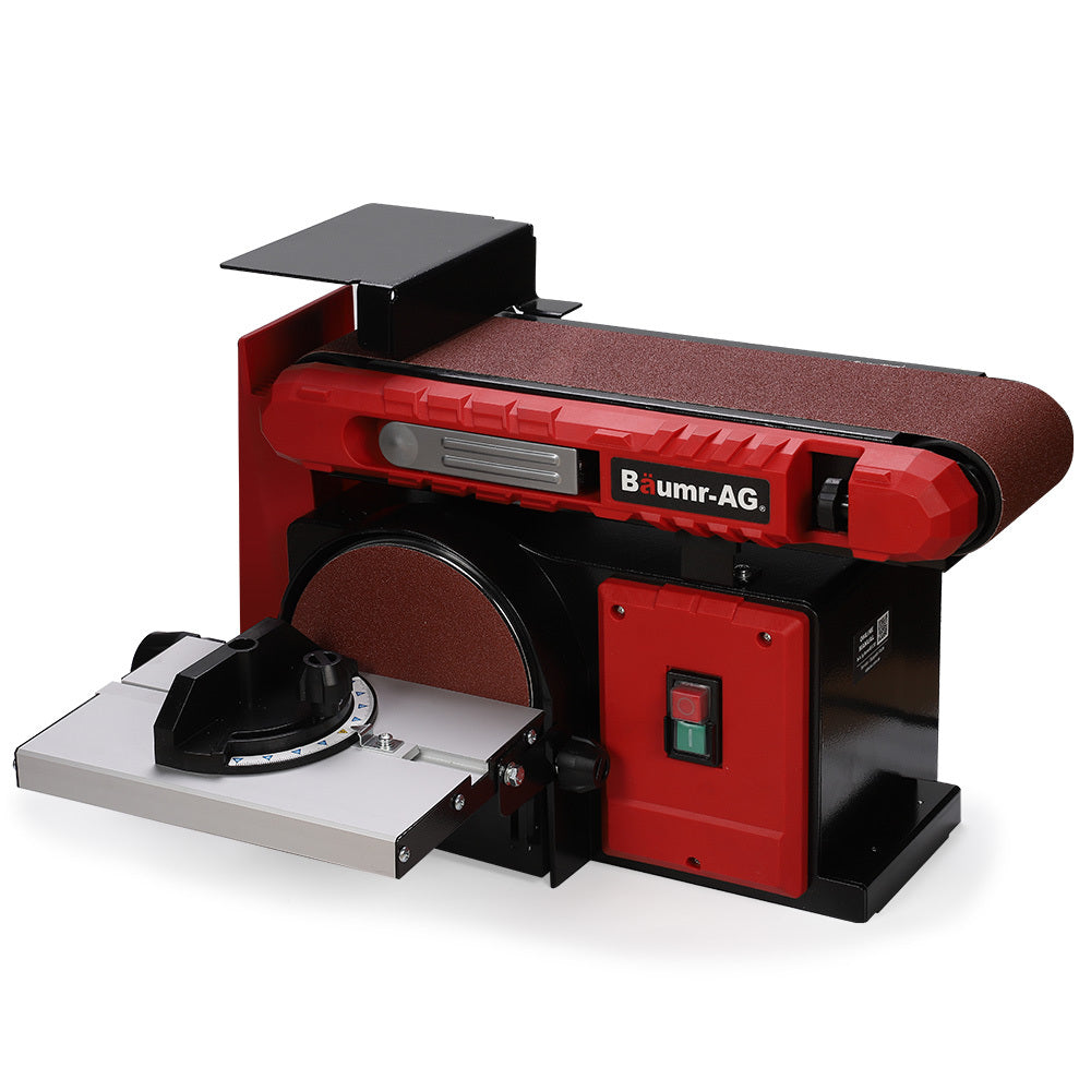 BAUMR-AG Bench Belt and Disc Sander Combo, 100mm Linisher + 150mm Disc, S1 Rated 400W Brushless Motor, Horizontal &amp; Vertical Sanding