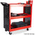 BULLET 3-Tier Steel Tool Trolley Cart for Workshop, Mechanic, with Pegboard, Screwdriver Bay, Red