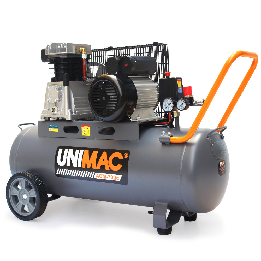 Unimac 70L 2.2kW Commercial Air Compressor, 280L/min 116PSI, Brushless Motor, Certified Tank, Long Service Life