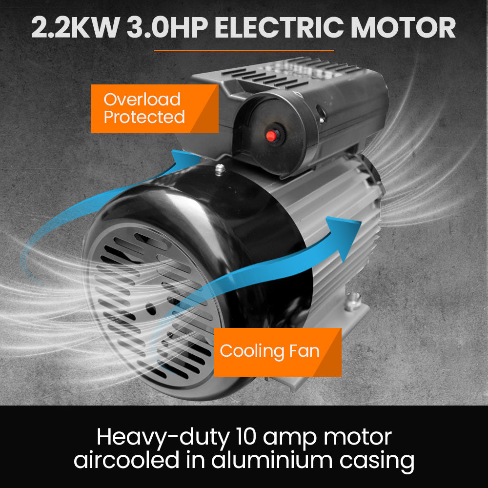 Unimac 70L 2.2kW Commercial Air Compressor, 280L/min 116PSI, Brushless Motor, Certified Tank, Long Service Life