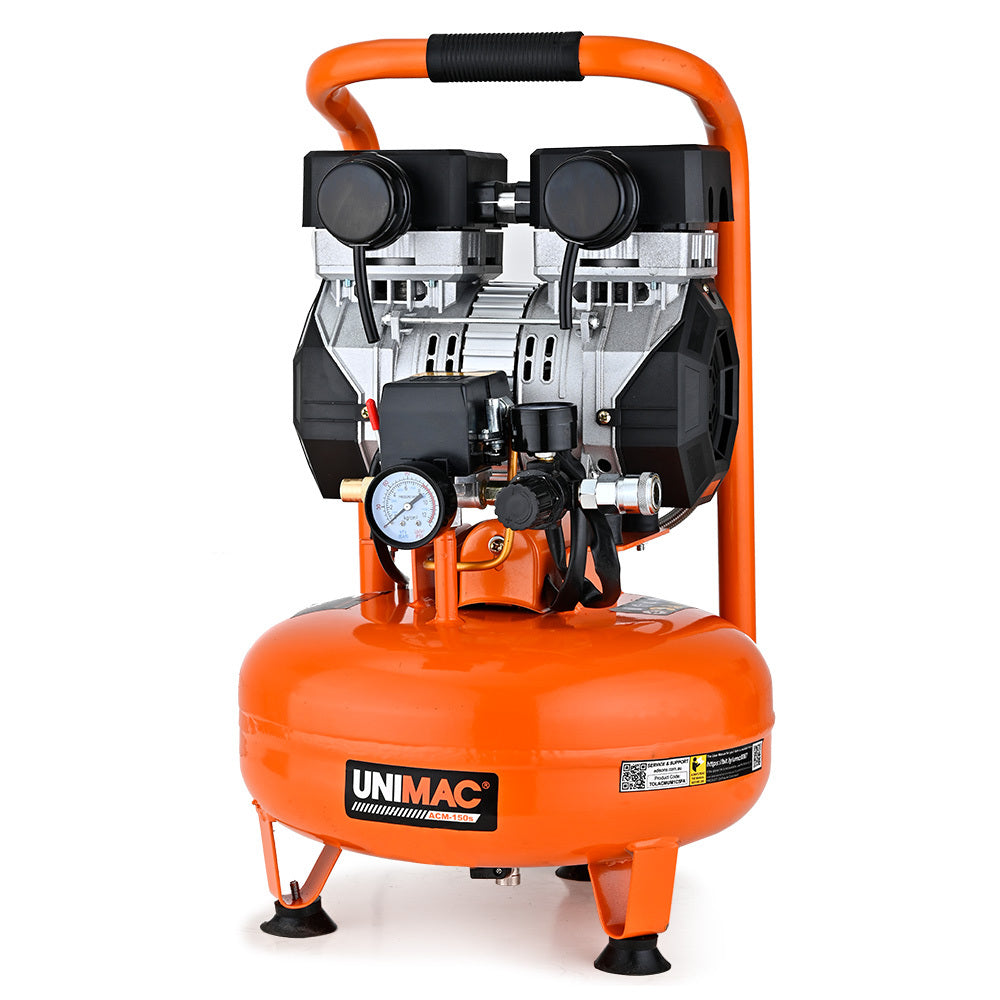 UNIMAC 15L Pancake Air Compressor, 116PSI Portable Silent Oil-Free Electric, for Airtools Tyre Inflation