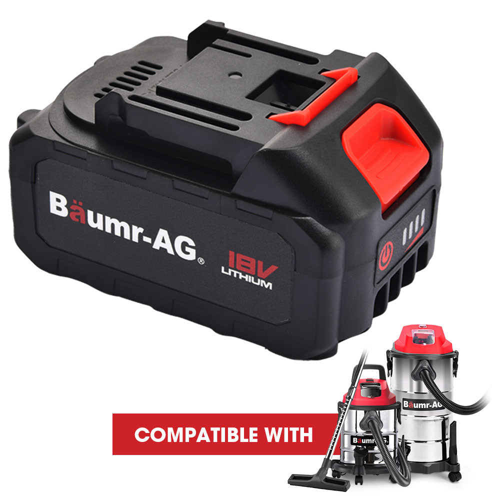 Baumr-AG 18V 4Ah Lithium-Ion Battery for Cordless Wet &amp; Dry Vacuums
