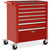 BULLET Pro 7 Drawer Tool Box Cabinet Trolley Storage, Toolbox Garage Organiser Set, Red