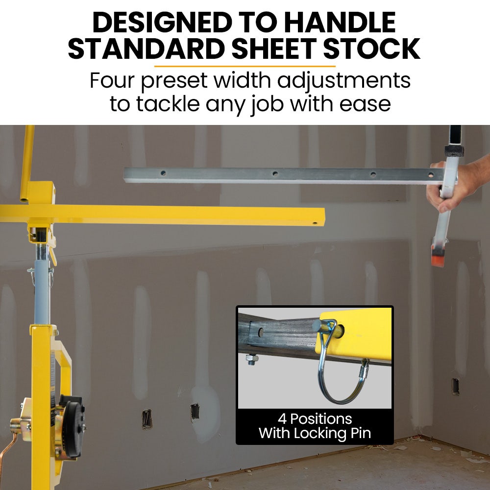 UNIMAC Drywall & Panel Lifter, 1200 x 3600 68kg Max Gyprock Sheet, Galvanised, No-mark Locking Castors