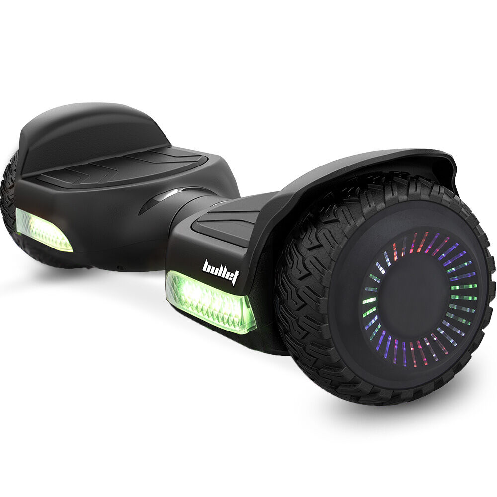 BULLET SX-2500 Hoverboard Scooter, 500W Brushless, UL Certified, AU Compliant, 6.5-inch Off-Road Style Tyres, Superior Self Balancing System, LED Lights, Black