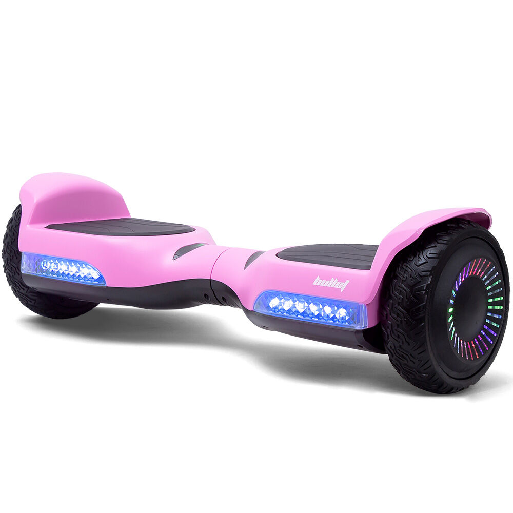 BULLET SX-2500 Hoverboard Scooter, 500W Brushless, UL Certified, AU Compliant, 6.5-inch Off-Road Style Tyres, Superior Self Balancing System, LED Lights, Pink